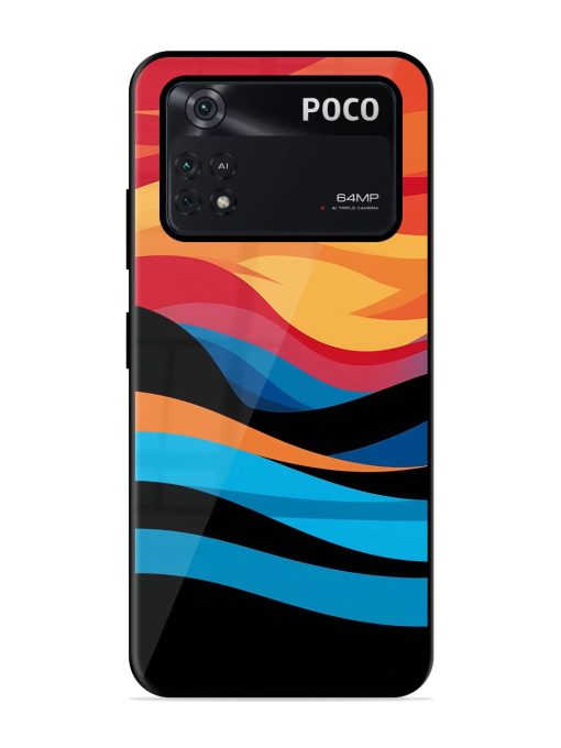 Blazing Currents Glossy Soft Edge Case for Poco M4 Pro (4G) Chachhi