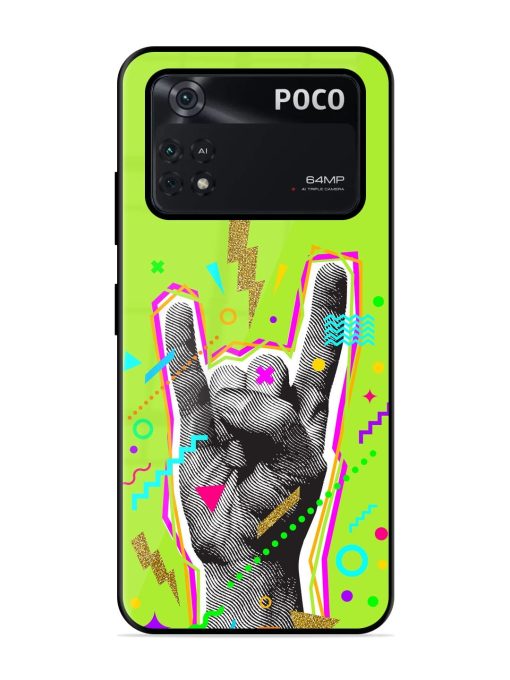 Neon Rock Glossy Soft Edge Case for Poco M4 Pro (4G) Chachhi