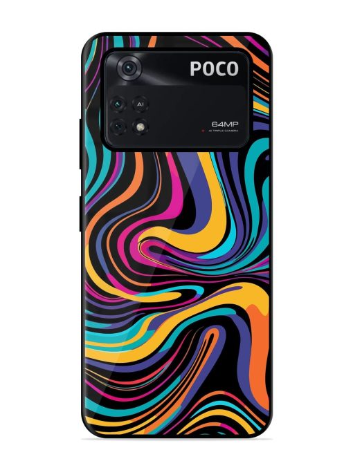 Psychedelic Swirl Glossy Soft Edge Case for Poco M4 Pro (4G) Chachhi