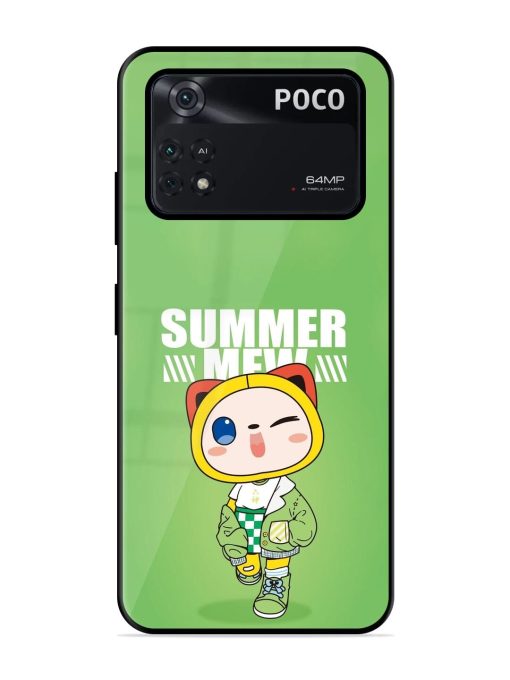 Purrfect Summer Glossy Soft Edge Case for Poco M4 Pro (4G) Chachhi