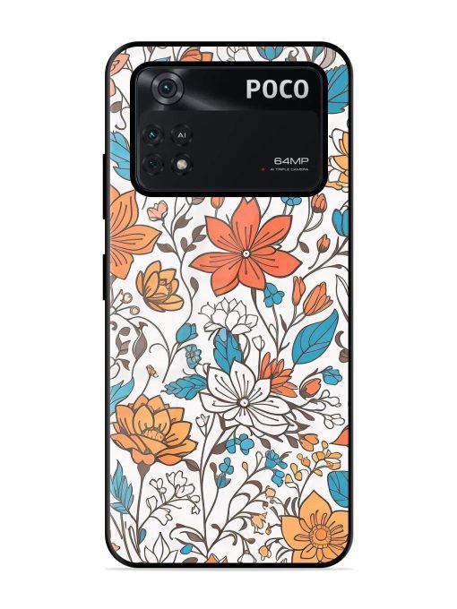 Floral Symphony Glossy Soft Edge Case for Poco M4 Pro (4G) Chachhi