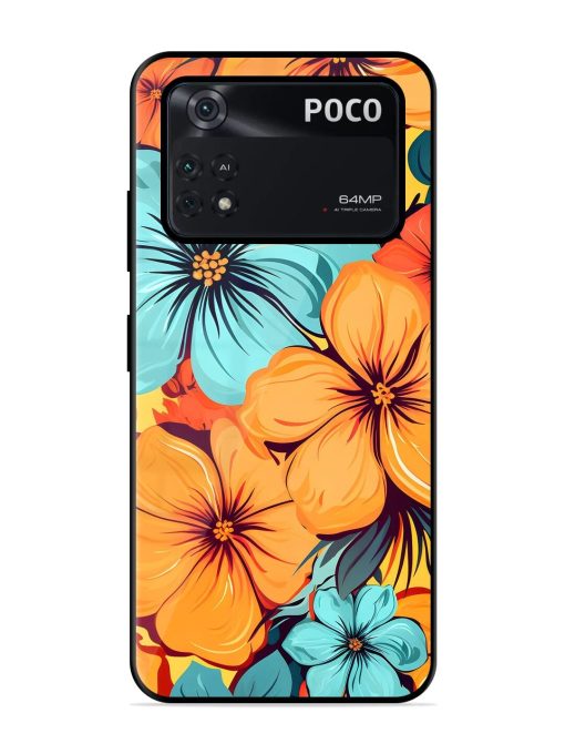 Tropical Bloom Glossy Soft Edge Case for Poco M4 Pro (4G) Chachhi