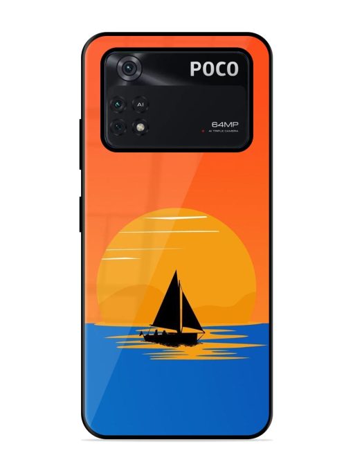 Sunset Sail Glossy Soft Edge Case for Poco M4 Pro (4G) Chachhi