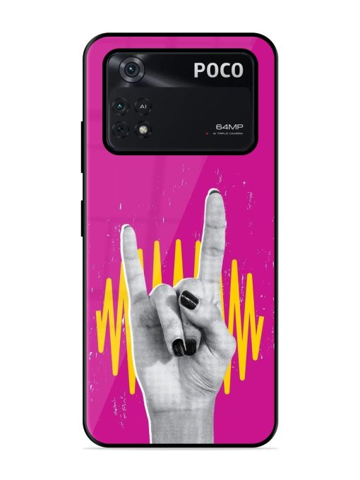 Rock Hand Glossy Soft Edge Case for Poco M4 Pro (4G) Chachhi