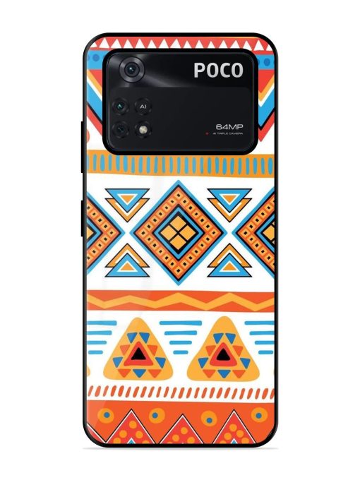 Vibrant Tribal Pattern Glossy Soft Edge Case for Poco M4 Pro (4G) Chachhi