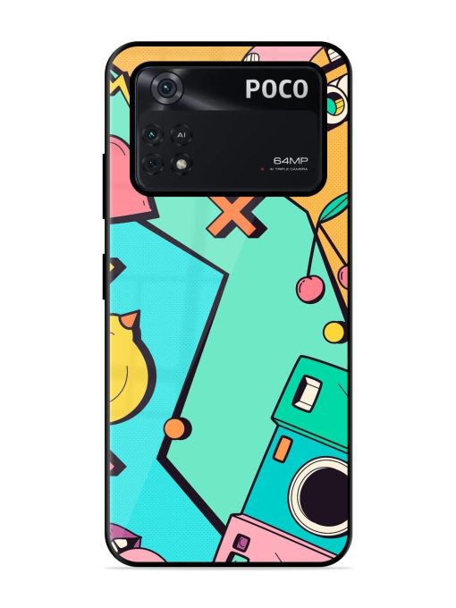 Retro Remix Glossy Soft Edge Case for Poco M4 Pro (4G) Chachhi