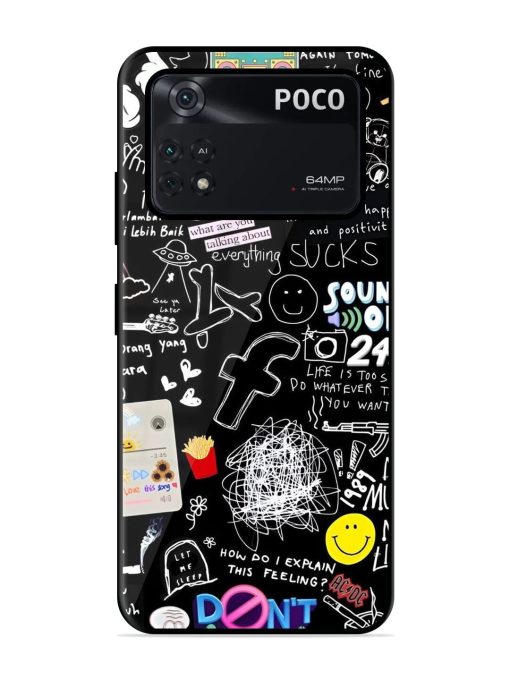 Doodle Diary Glossy Soft Edge Case for Poco M4 Pro (4G) Chachhi