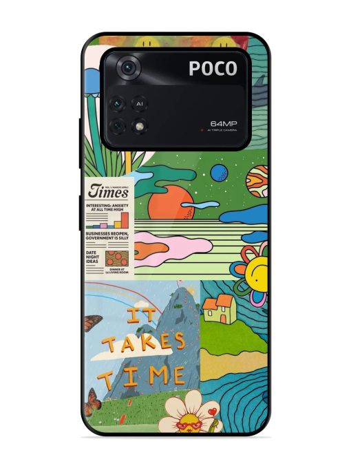 Groovy Vibes Glossy Soft Edge Case for Poco M4 Pro (4G) Chachhi