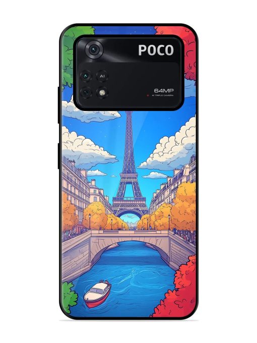 Parisian Panorama Glossy Soft Edge Case for Poco M4 Pro (4G) Chachhi