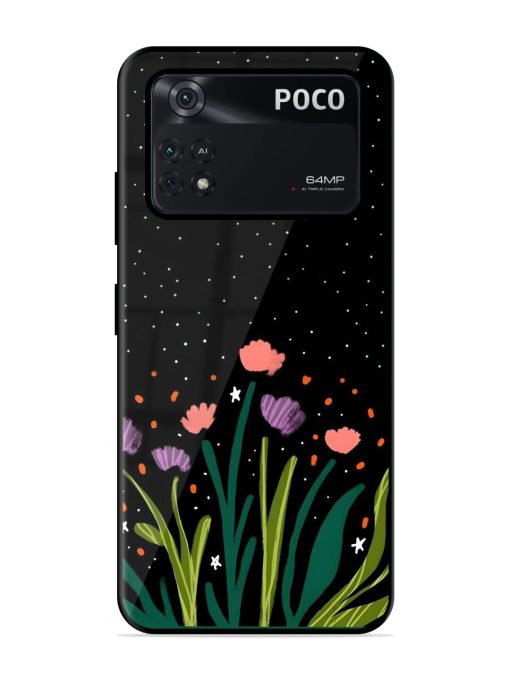 Midnight Bloom Glossy Soft Edge Case for Poco M4 Pro (4G)