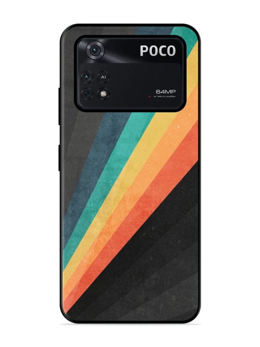 Retro Spectrum Glossy Soft Edge Case for Poco M4 Pro (4G)