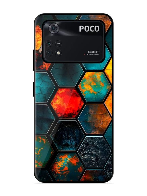 Hexagon Hive Glossy Soft Edge Case for Poco M4 Pro (4G) Chachhi