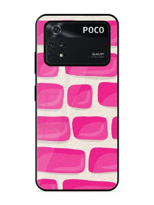 Pink Brick Wall Glossy Soft Edge Case for Poco M4 Pro (4G) Chachhi