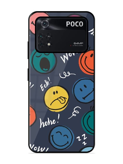 Emoticon Parade Glossy Soft Edge Case for Poco M4 Pro (4G) Chachhi