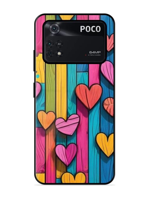 Rainbow Of Hearts Glossy Soft Edge Case for Poco M4 Pro (4G)