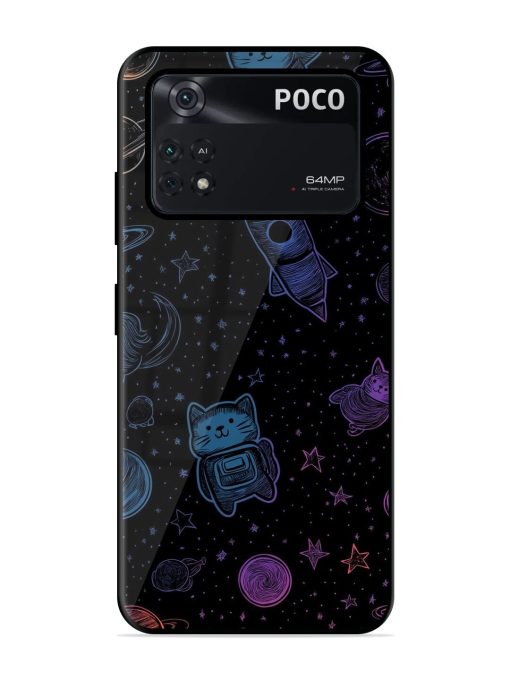 Cosmic Cat Chaos Glossy Soft Edge Case for Poco M4 Pro (4G) Chachhi