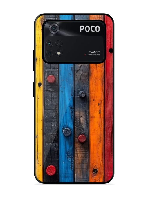 Rainbow Plank Glossy Soft Edge Case for Poco M4 Pro (4G)