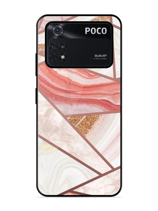 Rosy Mosaic Glossy Soft Edge Case for Poco M4 Pro (4G) Chachhi