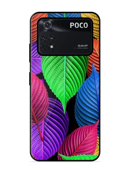 Rainbow Leaf Symphony Glossy Soft Edge Case for Poco M4 Pro (4G) Chachhi