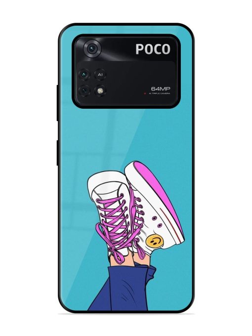 Kick Back And Chill Glossy Soft Edge Case for Poco M4 Pro (4G) Chachhi