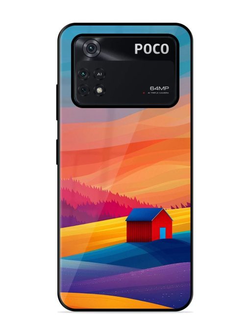 Sunset Solitude Glossy Soft Edge Case for Poco M4 Pro (4G) Chachhi