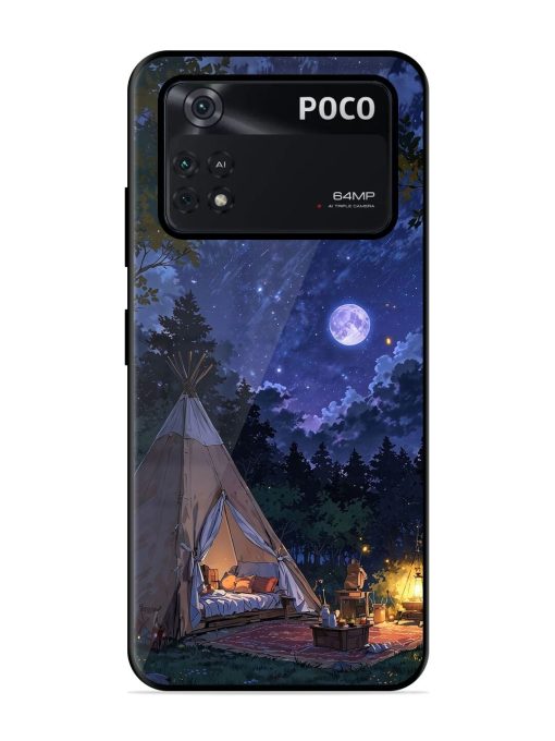 Moonlight Camping Glossy Soft Edge Case for Poco M4 Pro (4G) Chachhi