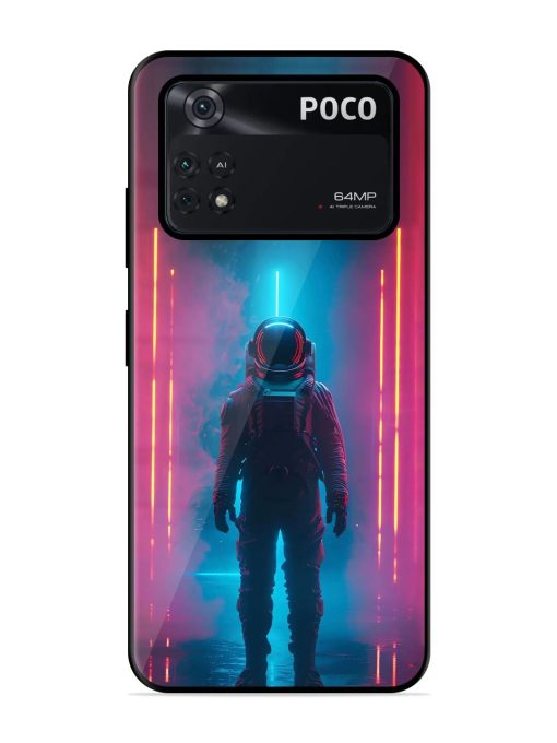 Neon Astronaut Glossy Soft Edge Case for Poco M4 Pro (4G) Chachhi