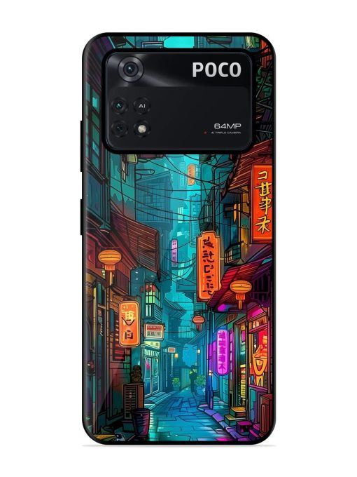 Neon Nightscape Glossy Soft Edge Case for Poco M4 Pro (4G) Chachhi