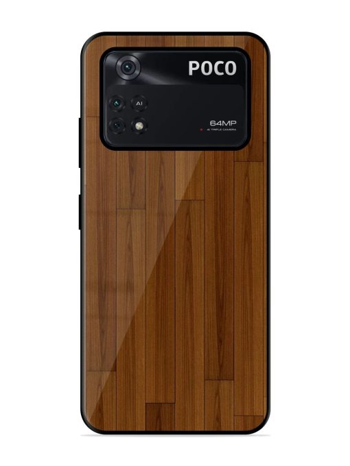 Warm Woodgrain Glossy Soft Edge Case for Poco M4 Pro (4G) Chachhi