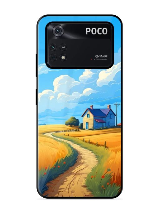 Countryside Cottage Glossy Soft Edge Case for Poco M4 Pro (4G) Chachhi