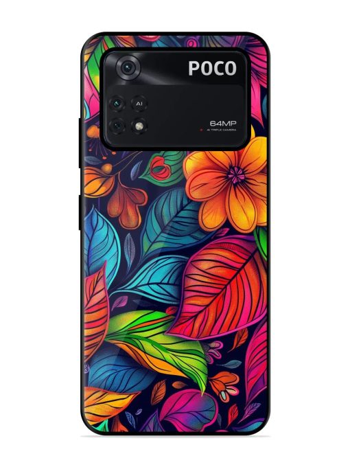 Rainbow Of Blooms Glossy Soft Edge Case for Poco M4 Pro (4G)