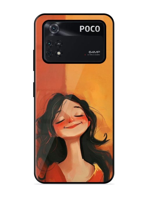 Neon Girl Glossy Soft Edge Case for Poco M4 Pro (4G) Chachhi