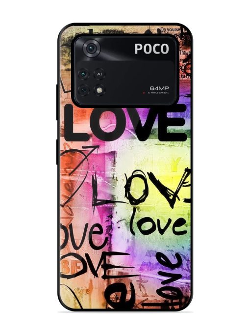 Love Graffiti Glossy Soft Edge Case for Poco M4 Pro (4G) Chachhi