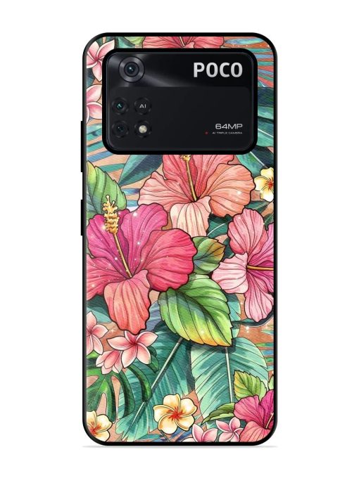 Tropical Tapestry Glossy Soft Edge Case for Poco M4 Pro (4G) Chachhi