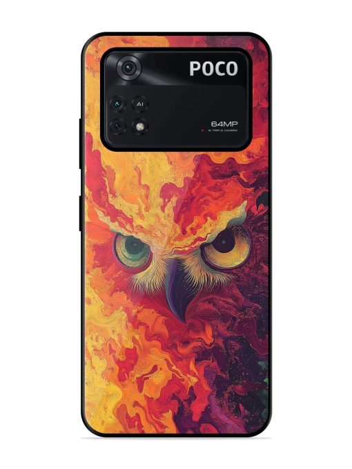 Fiery Owl Glossy Soft Edge Case for Poco M4 Pro (4G) Chachhi