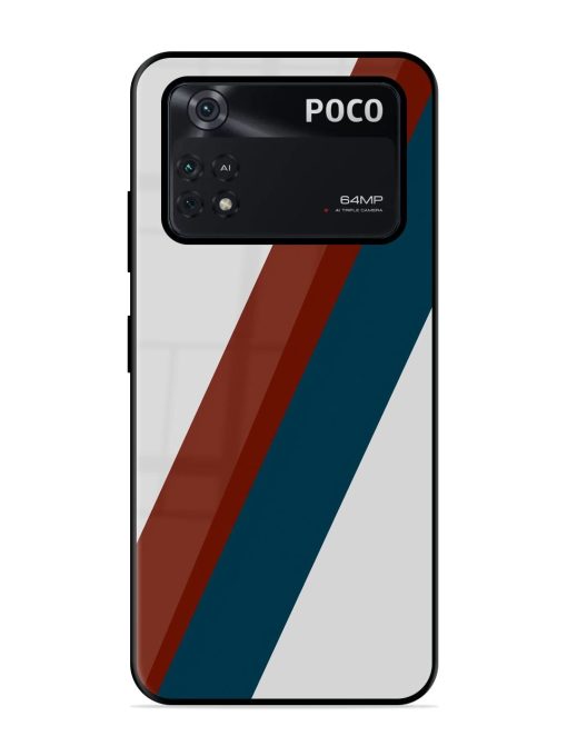 Slanted Stripes Glossy Soft Edge Case for Poco M4 Pro (4G) Chachhi