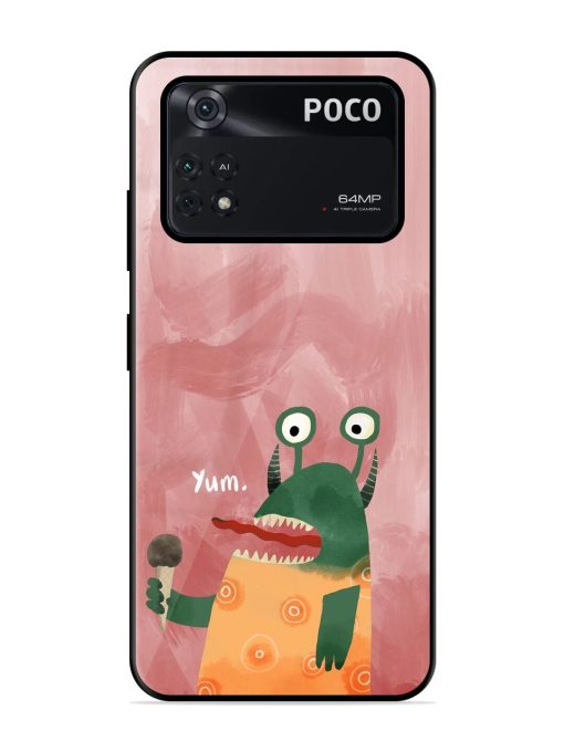 Hungry Monster Glossy Soft Edge Case for Poco M4 Pro (4G) Chachhi