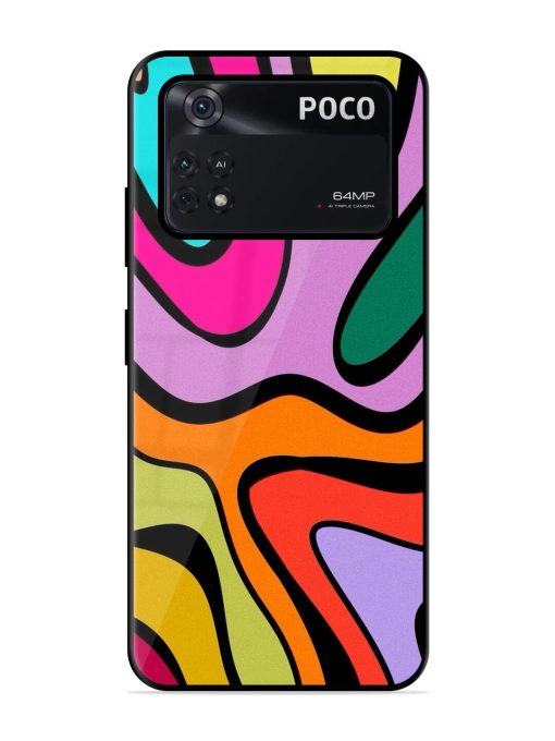 Groovy Swirls Glossy Soft Edge Case for Poco M4 Pro (4G) Chachhi