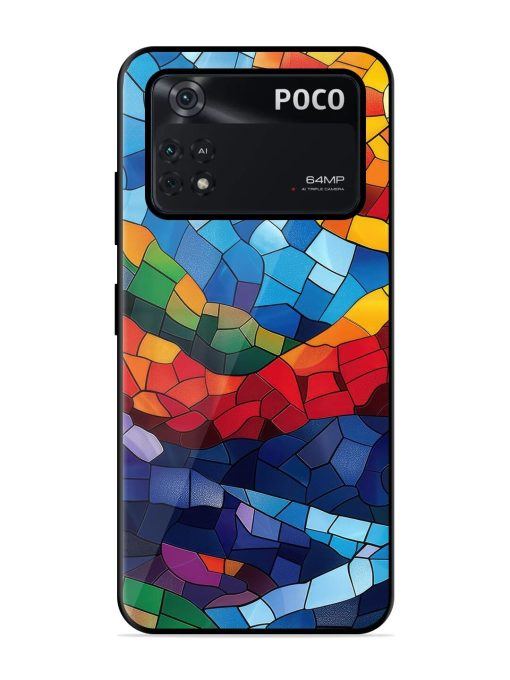 Mosaic Sunset Glossy Soft Edge Case for Poco M4 Pro (4G) Chachhi