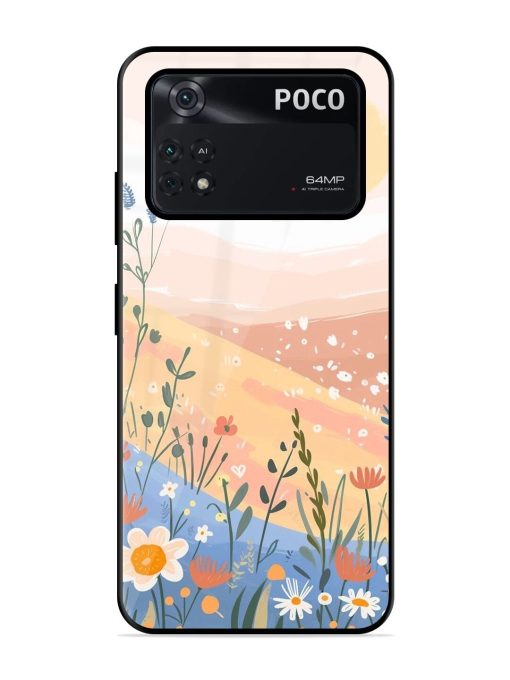 Golden Hour Blooms Glossy Soft Edge Case for Poco M4 Pro (4G) Chachhi