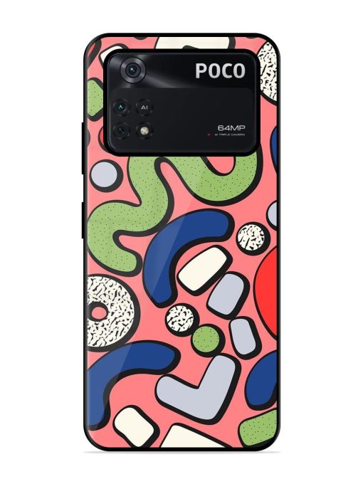 Groovy Geometric Shapes Glossy Soft Edge Case for Poco M4 Pro (4G) Chachhi