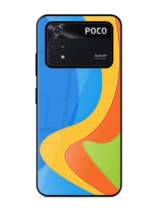 Curvy Color Cascade Glossy Soft Edge Case for Poco M4 Pro (4G) Chachhi