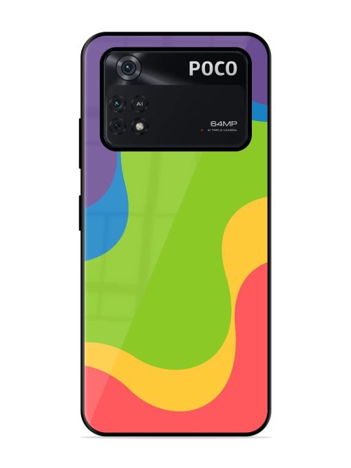 Wavy Rainbow Wonderland Glossy Soft Edge Case for Poco M4 Pro (4G) Chachhi