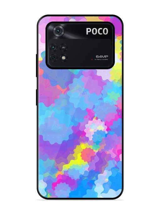 Psychedelic Cloud Burst Glossy Soft Edge Case for Poco M4 Pro (4G)