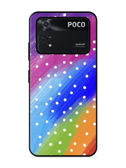 Rainbow Polka Dot Dream Glossy Soft Edge Case for Poco M4 Pro (4G) Chachhi