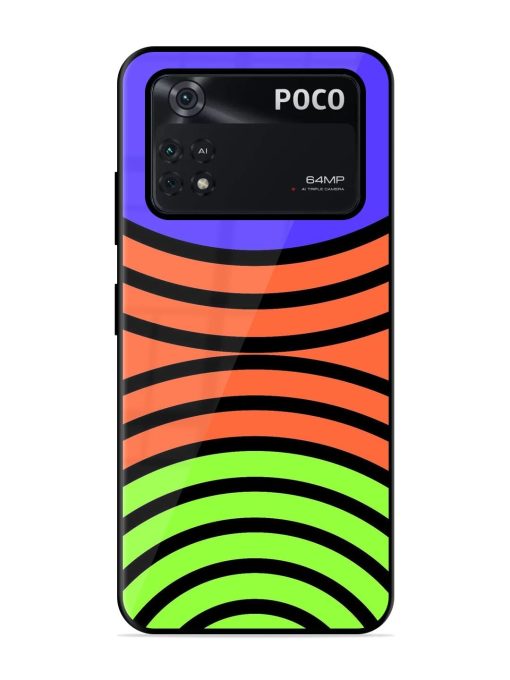 Psychedelic Stripe Symphony Glossy Soft Edge Case for Poco M4 Pro (4G)