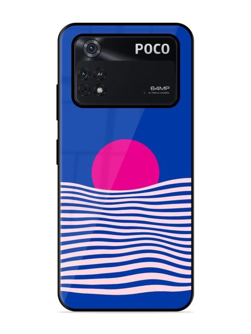 Pink Sunset Over Blue Waves Glossy Soft Edge Case for Poco M4 Pro (4G) Chachhi