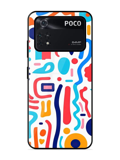 Whimsical Doodle Chaos Glossy Soft Edge Case for Poco M4 Pro (4G)