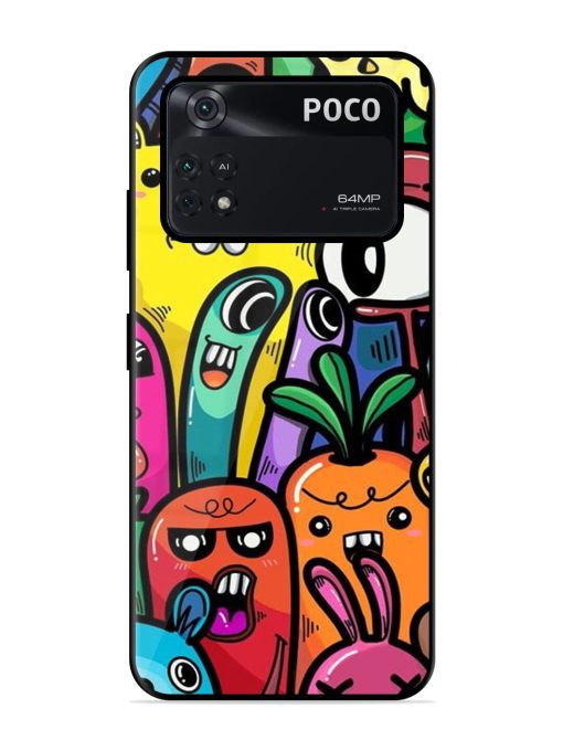 Whimsical Doodle Chaos Glossy Soft Edge Case for Poco M4 Pro (4G) Chachhi