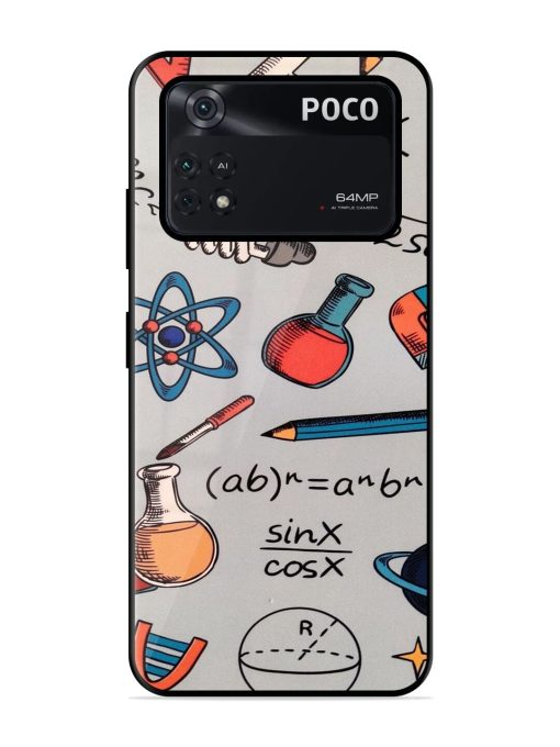 Science Doodle Delight Glossy Soft Edge Case for Poco M4 Pro (4G) Chachhi